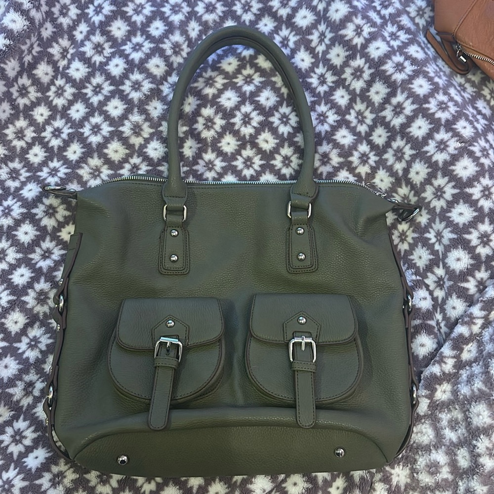 Sage green Charming Charlie bag with crossbody strap